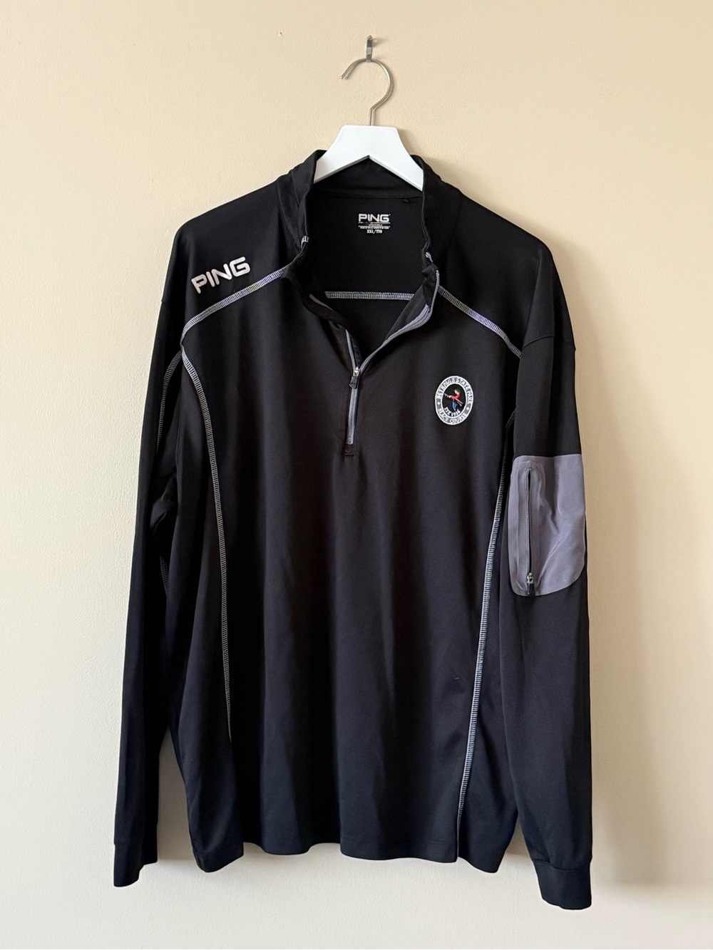 PING Men's XXL Black 1/4 Zip Mock Neck Long Sleeve Golf Pullover Bethpage Black